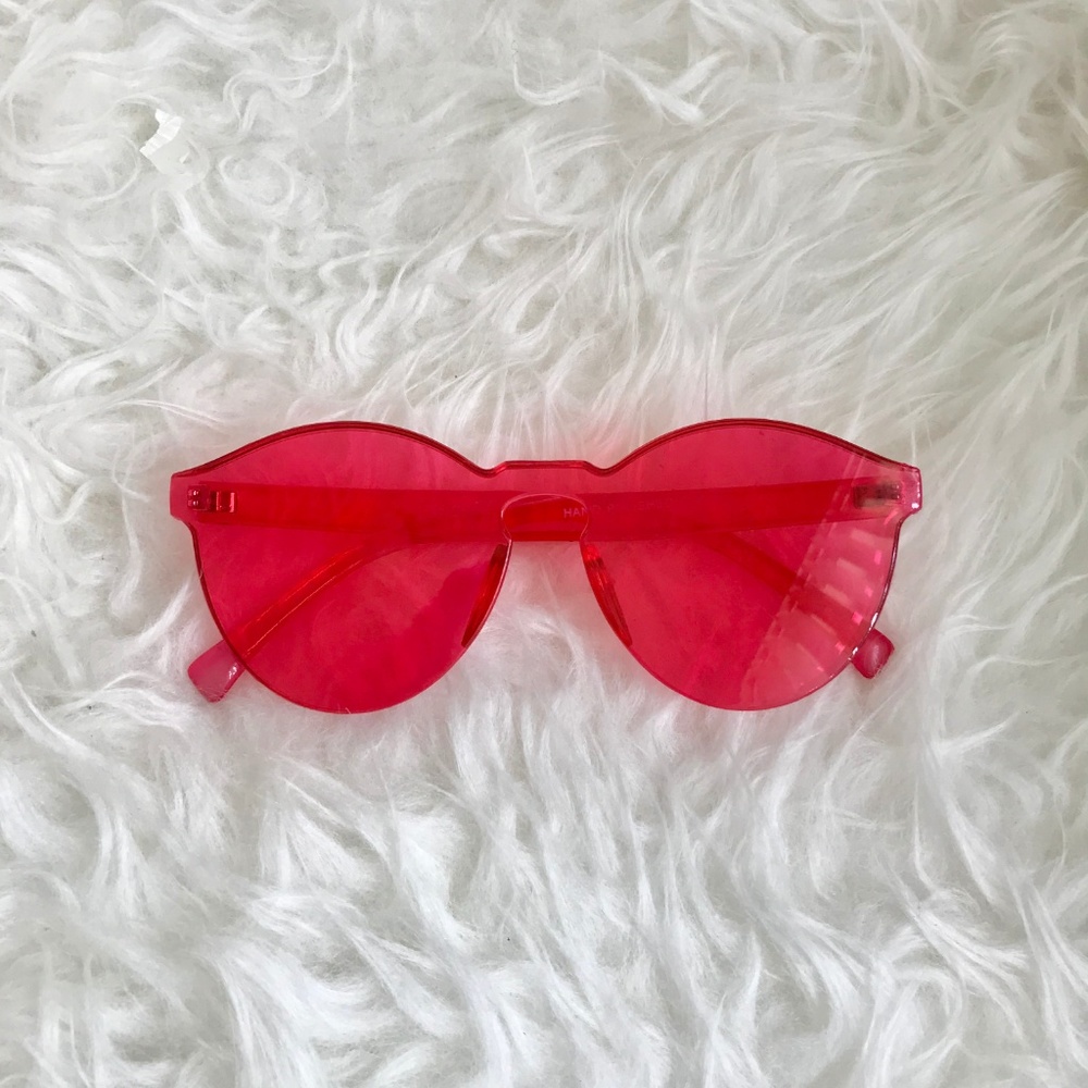 Candy Red Acrylic Rimless Sunglasses
